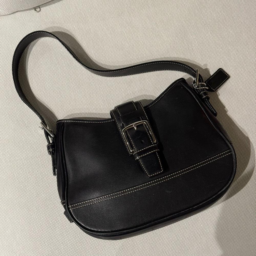 Vintage Coach Hampton black/silver hobo shoulder bag 7584